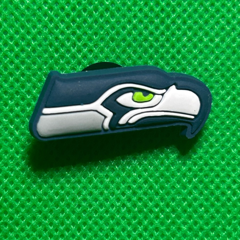 🌼 (5/$10 or 10/$15) NEW “NFL” Fun Croc Shoe Charm Collection Seattle Seahawks